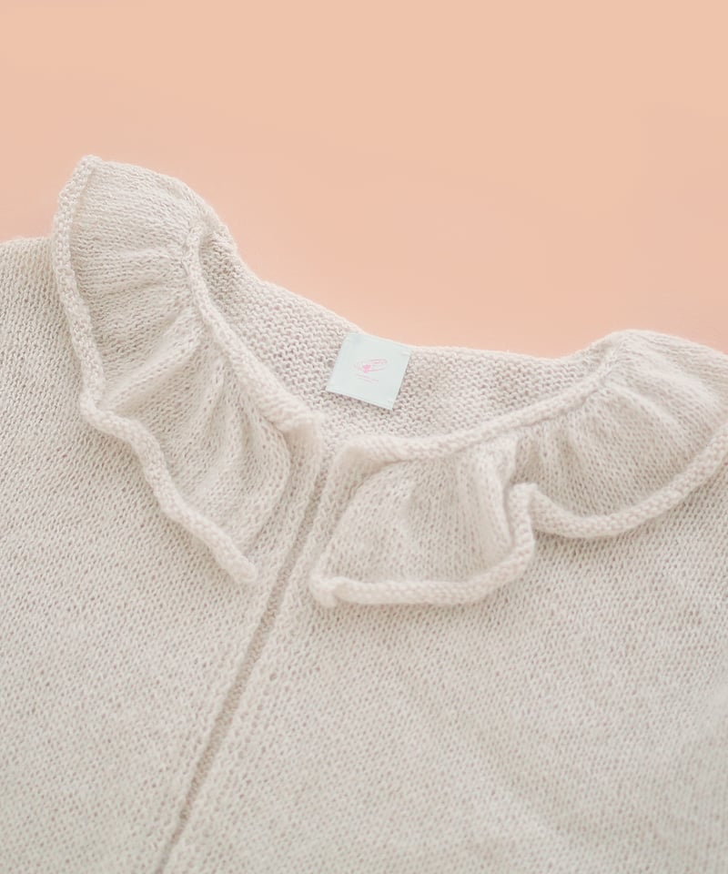 コトゥー COTOO フリルニット カーディガン 38 ベージュ 日本製 セール】 【日本製】フリルニットカーディガン （カーディガン・ボレロ