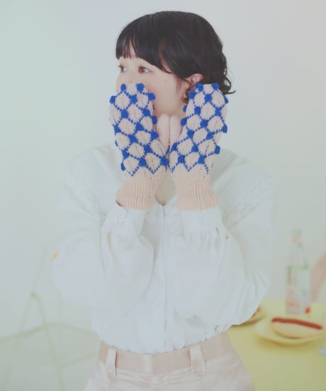あしたのニット　チュールドットのミトン［糸セット］