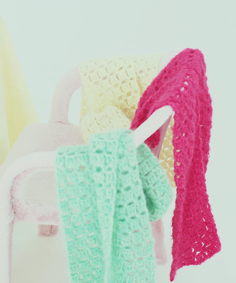 あしたのニット しかく模様のフードマフラー ［糸セット］ | chocoshoe