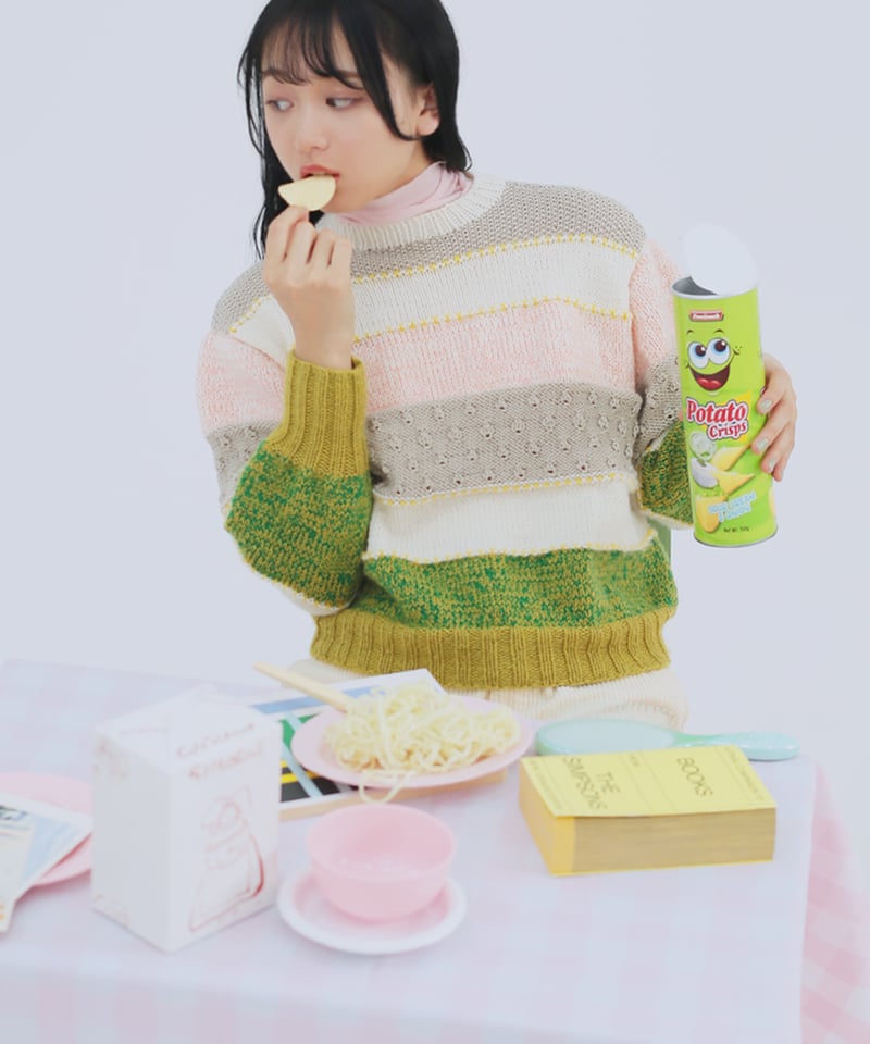 DARUMA PATTERN BOOK 9 カラーワークプルオーバーのキット Mさんカラー