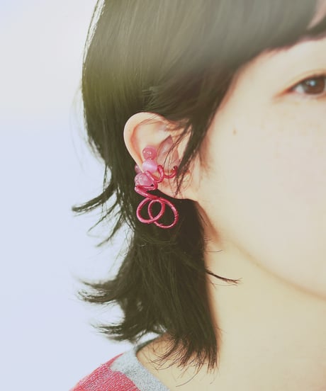 nemunemu stone ear cuff  大