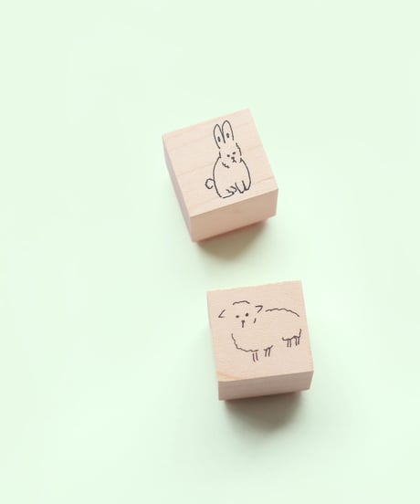 うさぎとひつじのハンコ