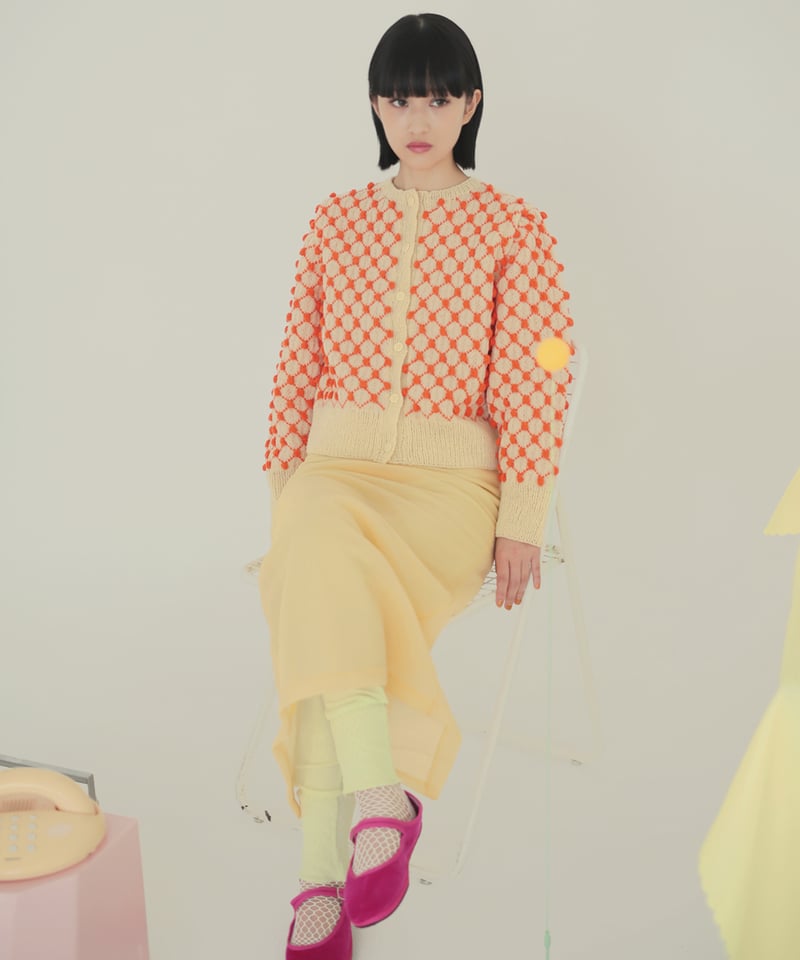 あしたのニット チュールドットのカーディガン［糸セット