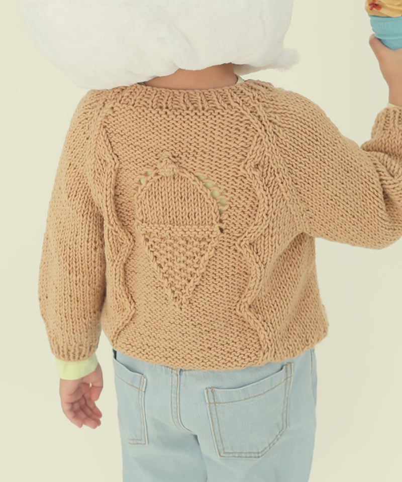 ICECREAM アイスクリーム　ニット　カーディガン　グリーン セール】WAFFLE CARDIGAN（カーディガン/ボレロ）｜ICECREAM