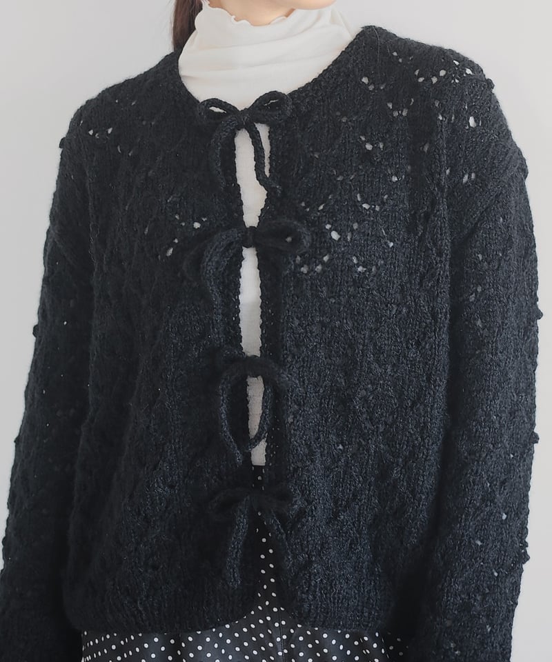 フリマ ボウノットカーディガン(ブラック) サンプル | chocoshoe