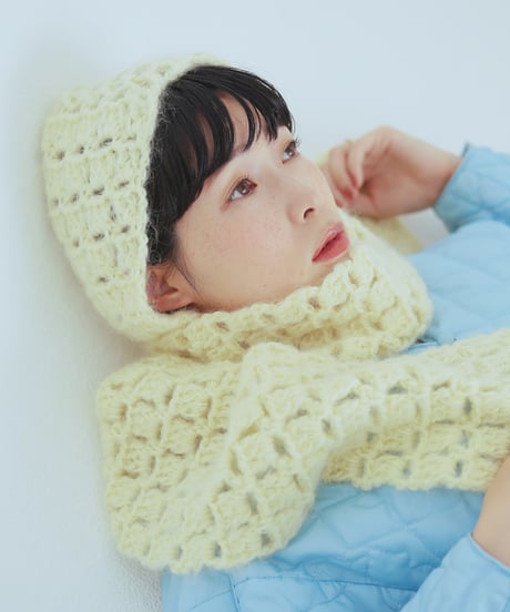 あしたのニット　しかく模様のフードマフラー　［糸セット］