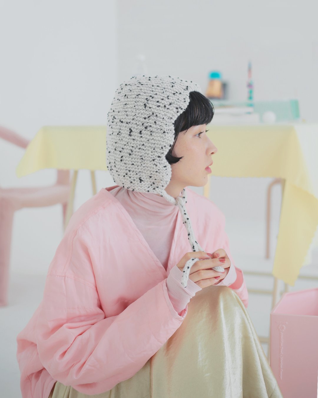 choco._.pi すのチル ボンネット あしたのニット ダルメシアンボンネット［糸セット］ | chocoshoe