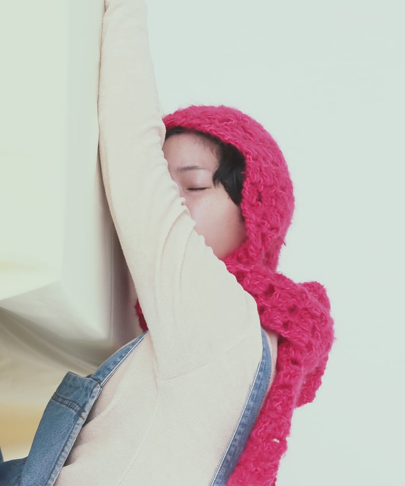 あしたのニット しかく模様のフードマフラー ［糸セット］ | chocoshoe