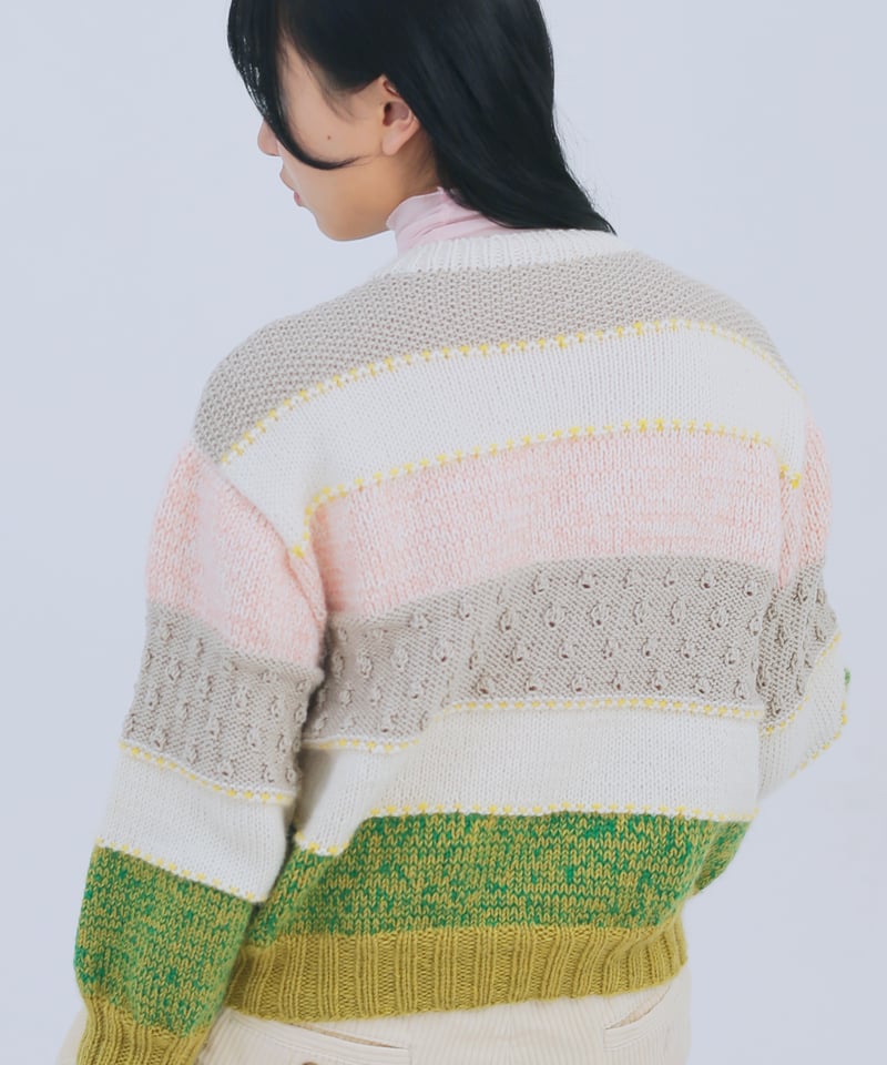 DARUMA PATTERN BOOK 9 カラーワークプルオーバーのキット Mさんカラー