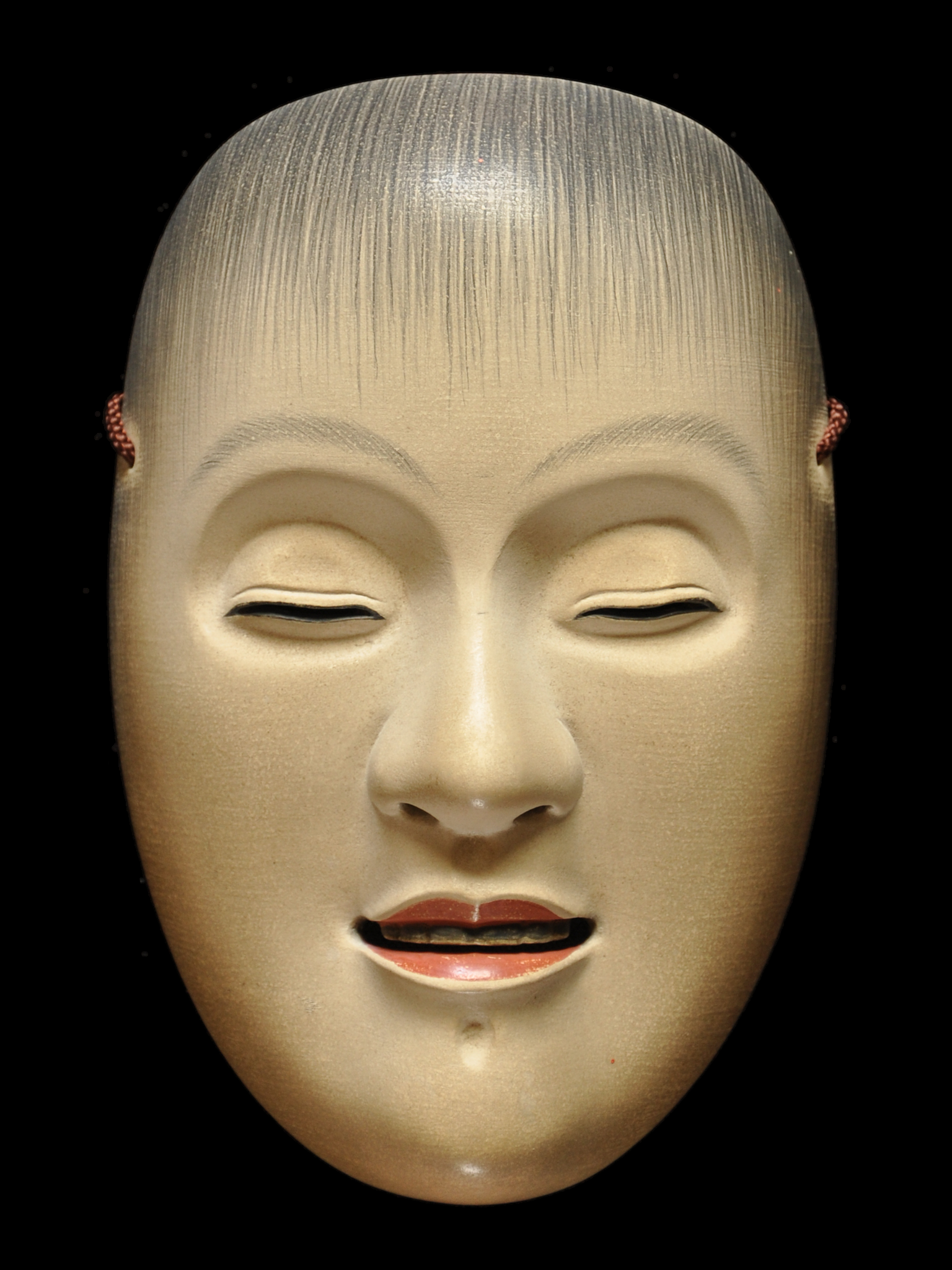 能面 弱法師 木彫り 手作り品 収納袋付き original