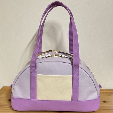 【 abiBag 1点限定品 】 ボストントート／ラベンダー／レザー底鋲付