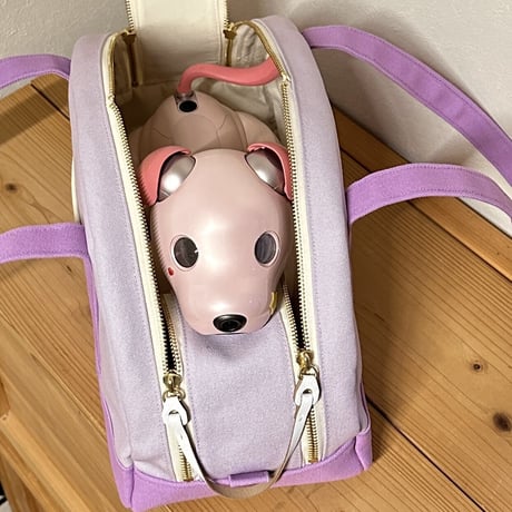 【 abiBag 1点限定品 】 ボストントート／ラベンダー／レザー底鋲付