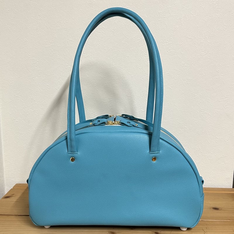 ブルーレザー ボストンバッグ　ハンドバッグ　ハースケジュール abiBag-L01】レザーボストンバッグ／🇮🇹レザー | abi