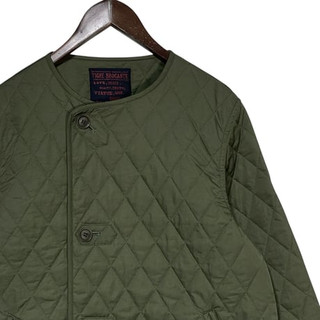 TigreBrocante"nylon twill quilting liner half coat“(khaki)women's