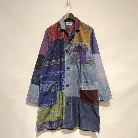 Slow Hands "bandana patch work coat"(ice gray asst)unisex-(M)