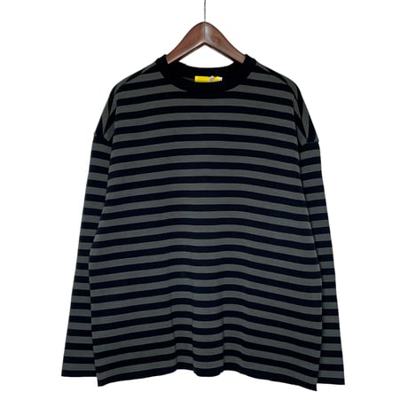 eyya"cotton knit crew neck "(black×charcoal)unisex