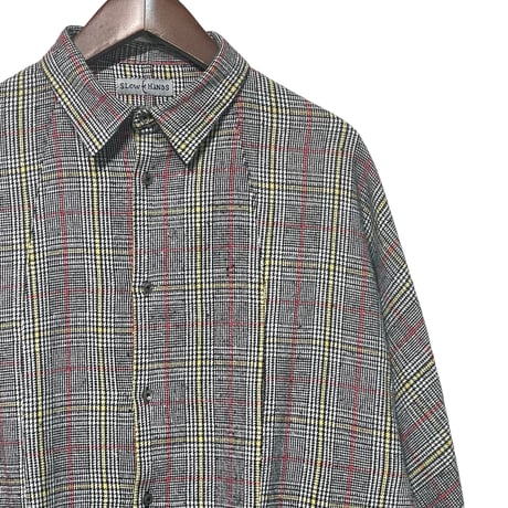 Slow Hands "flannel check shirts with pocket"(glen check)unisex