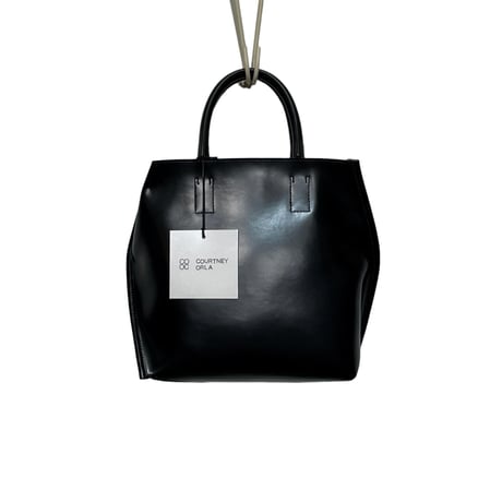 Courtney orla "slope tote S" PVC×LEATHER (black×ivory)