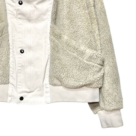 H.UNIT "herringbone × boa switching jacket"(kinari) unisex