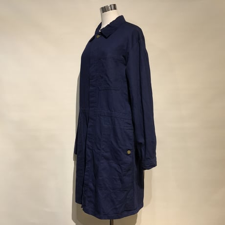 KNIFEWING"80s eurowork jump suites remake shop coat"(navy herring bone)womens