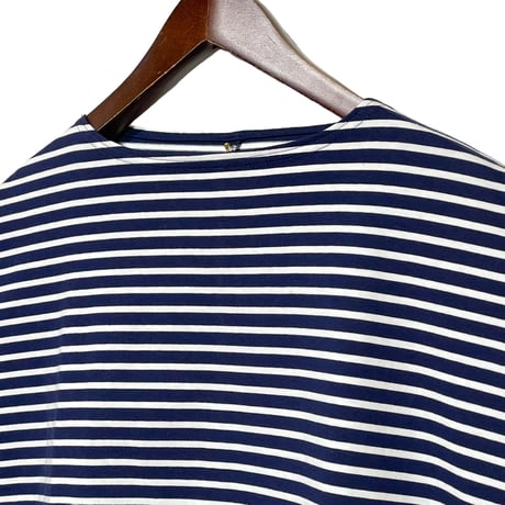 Linen ya"delave long sleeve border T-shirs narrow width"(navy×white)women's