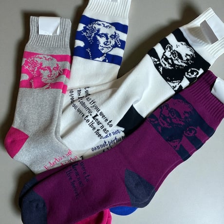 decka quality socks "showatabe by BLU NA BOINNE"pile socks/wisdom