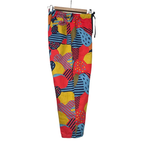 TigreBrocante"big flower tagosaku pants“(red) unisex