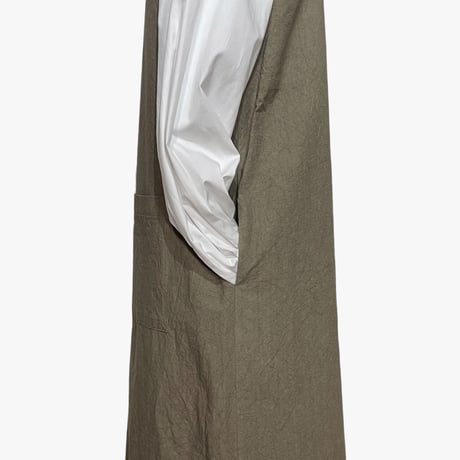 Linen ya"cotton V-neck salopette"(mocha)women's