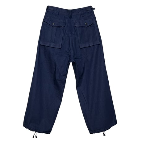 MOBTARIA"flight zip trousers"(indigo) unisex