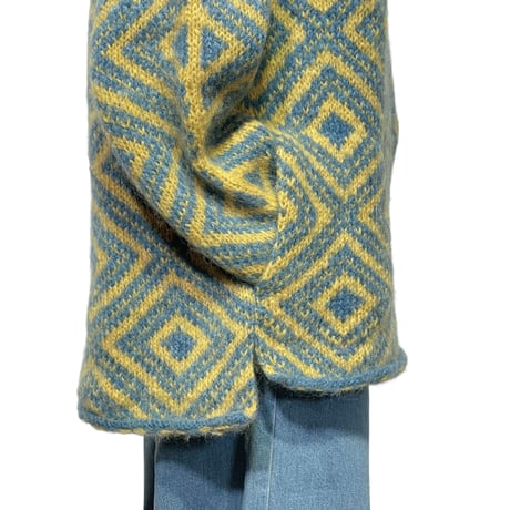 Slow Hands"nordic roll neck mohair knit"(teal)unisex