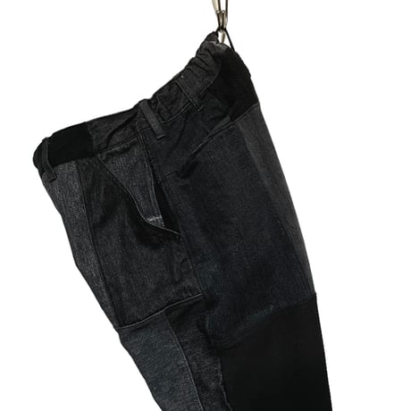 FUNSET OF ART "black patchwork karusan 5P pants"(black)unisex-S
