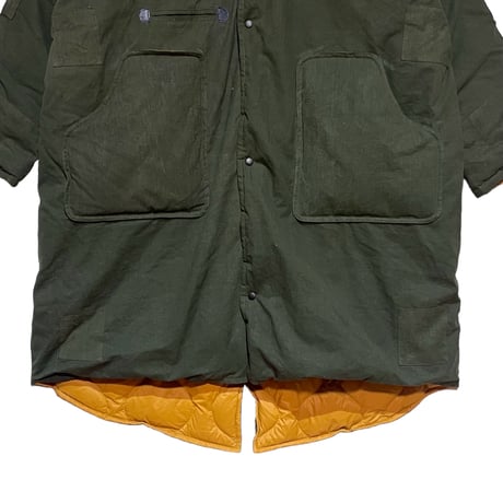 Slow Hands "recycle tent down coat for archive exclusive"(olive×mustard)S-A(unisex)