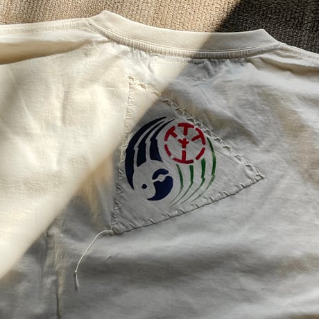 Slow Hands "hand drawn “irei” patch S/S tee"(natural)unisex