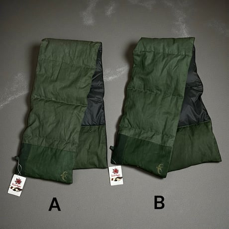 Slow Hands"recycle tent down neck warmer"(olive×olive)unisex