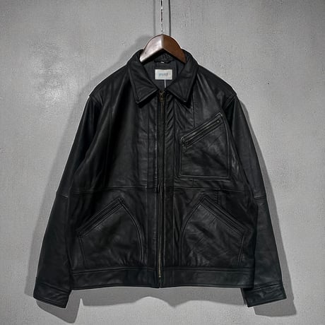 yoused"sports leather jacket"(black)unisex
