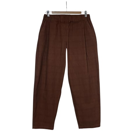 COLINA CAPERTICA "Natural Dyed Amunzen Check Peg Top Easy Pants"(弁柄染) unisex