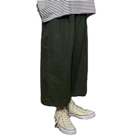 TigreBrocante"zinbabwe wide 8分丈 pants“(khaki)women's