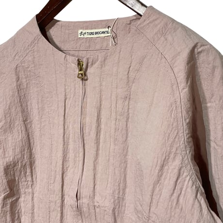 TigreBrocante"cotton nylon washer no collar jacket(pink)women's