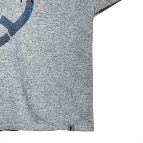 Slow Hands"hand drawing & embroidery eagle hart S/S Tee"(gray)unisex