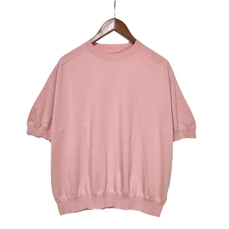 Linen ya(as it is)"crewneck short sleeve cotton knit"(pink)women's