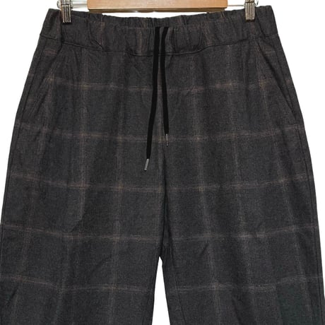 COLINA CAPERTICA "dark melange flannel check / Peg Top Easy Pants"(charcoal) unisex