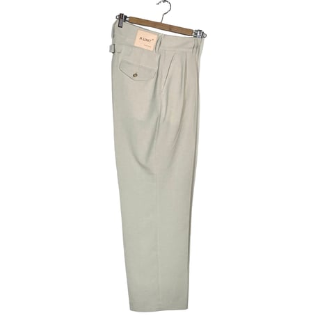 H.UNIT "weather cloth two tuck trousers"(ivory)unisex