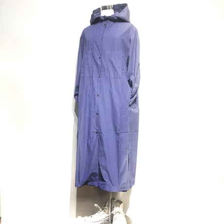 TigreBrocante"london stripe hoodie long onepiece"(blue)women's