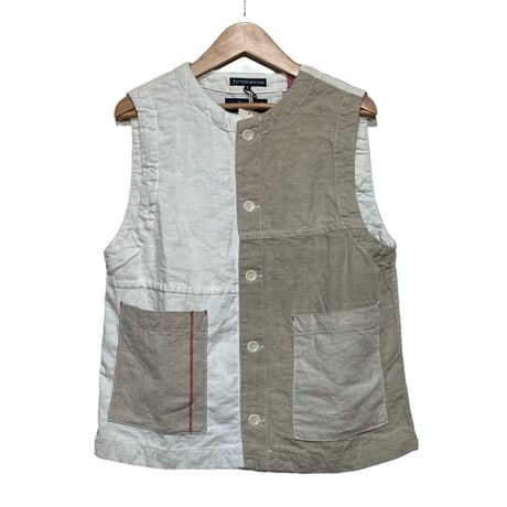 TigreBrocante"Re euro linen sheets mix open pocket vest"(natural)women's