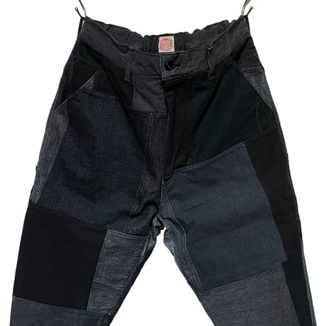 FUNSET OF ART "black patchwork karusan 5P pants"(black)unisex-M