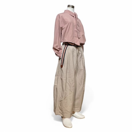 TigreBrocante"high-density cotton linen hakama pants“(beige)women's