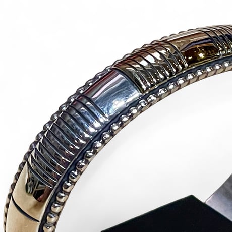 indian jewelry "johnathan nez (navajo)"  half dome 14k gold combined line bangle