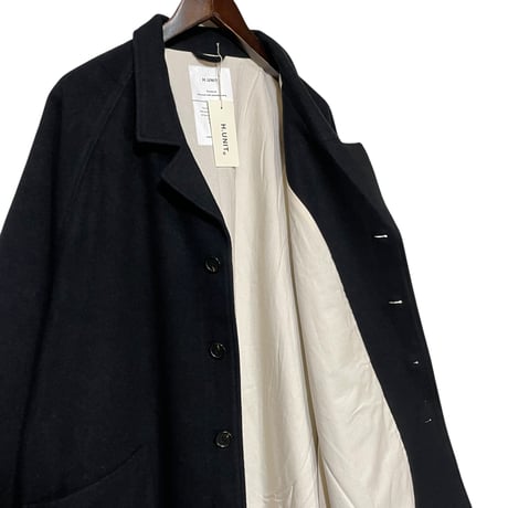 H.UNIT "Wool raglan atelier coat" (black) unisex