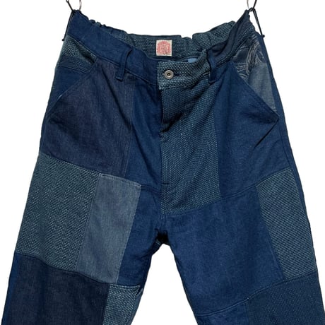 FUNSET OF ART "indigo patchwork karusan 5P pants"(indigo)unisex-L