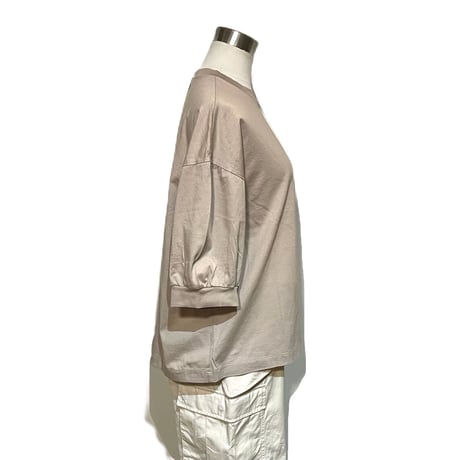 TigreBrocante"アルビニコットン天竺 ギャザー 6分袖 T"(pink beige)women's